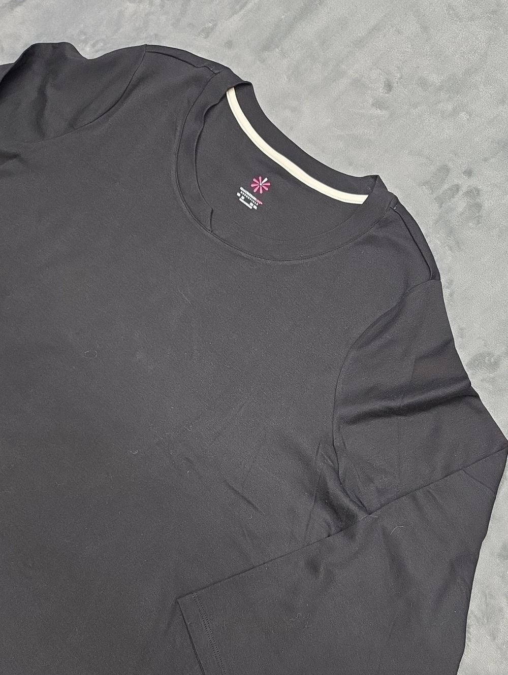 Isaac Mizrahi Black Long-Sleeve Crewneck Tee Sz 3X